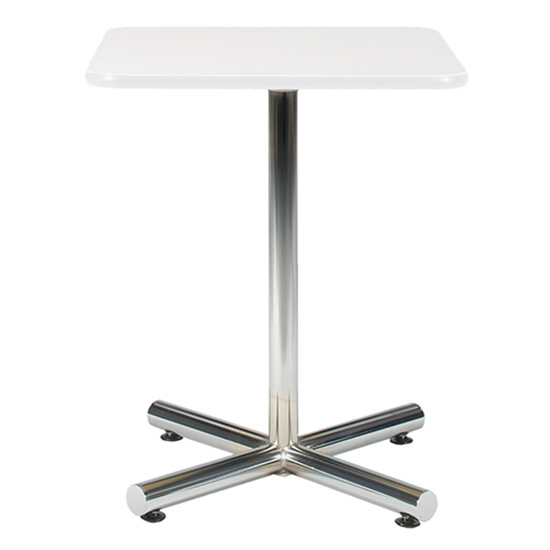 24″ Square Bar Table - White with Chrome Base